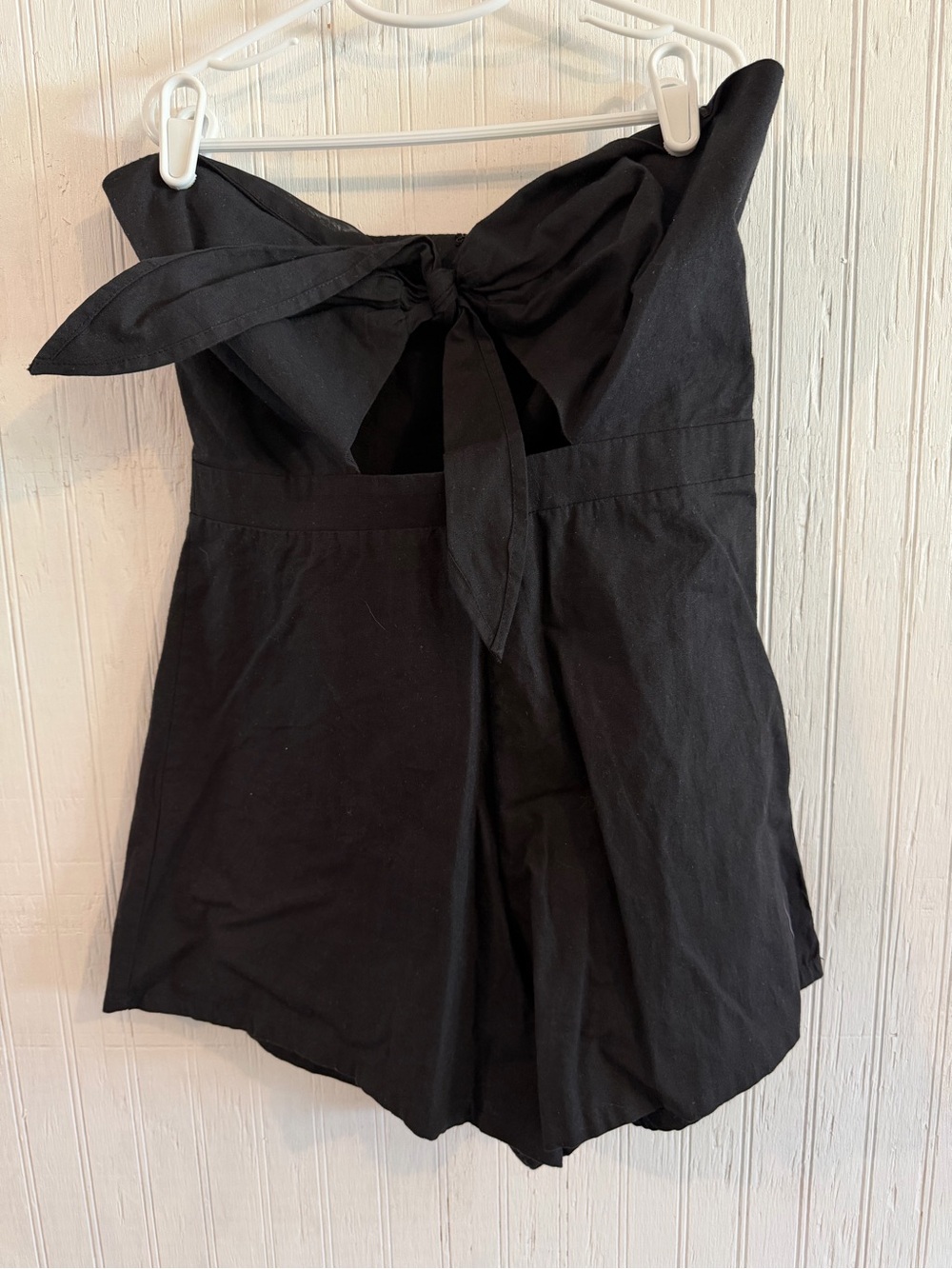 re:named Black Strapless Tie-Front Romper
